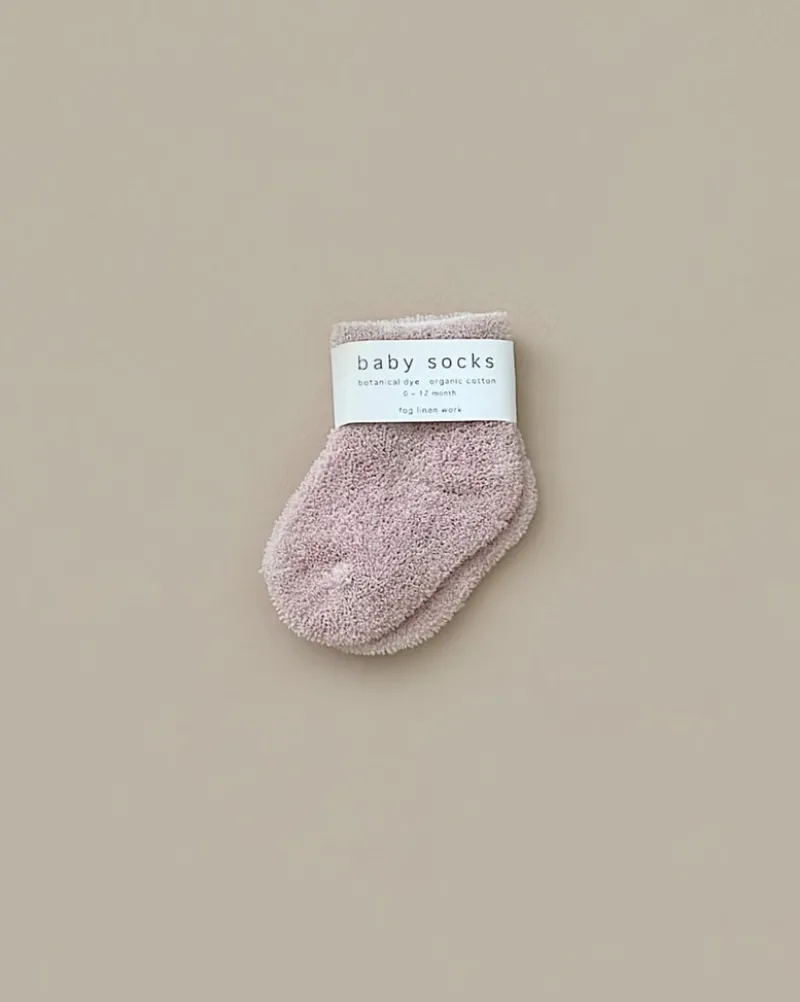 Baby Pile Knit Socks - Pink>Fog Linen Work Clearance