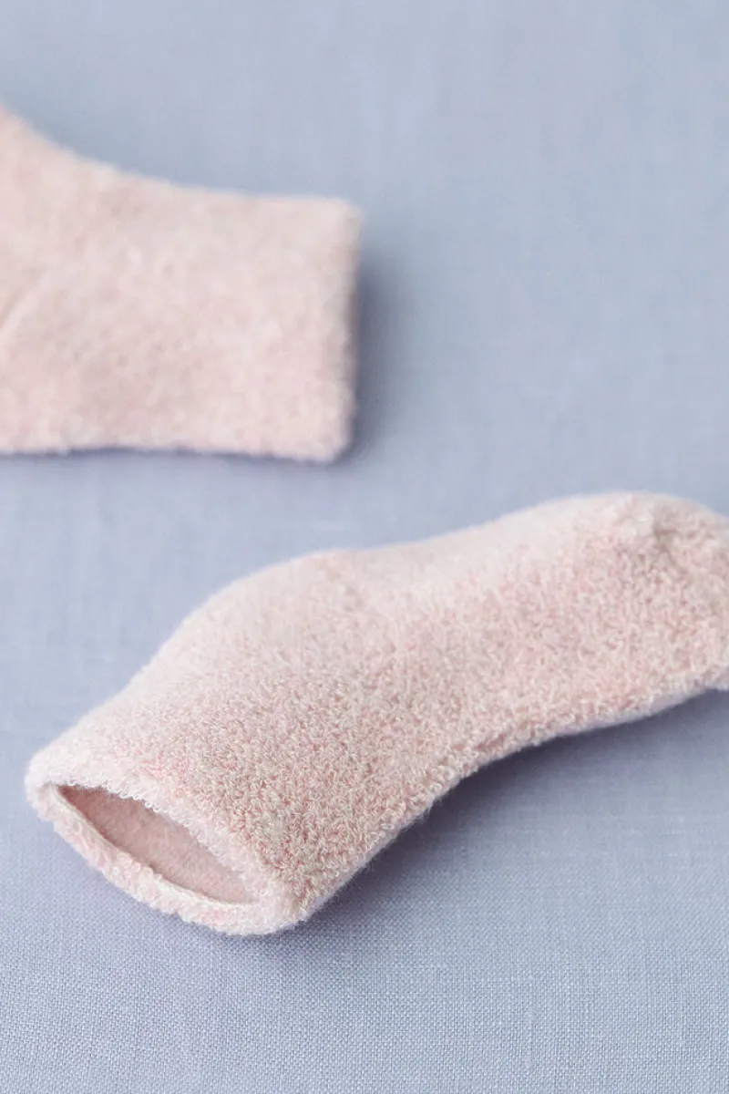 Baby Pile Knit Socks - Pink>Fog Linen Work Clearance