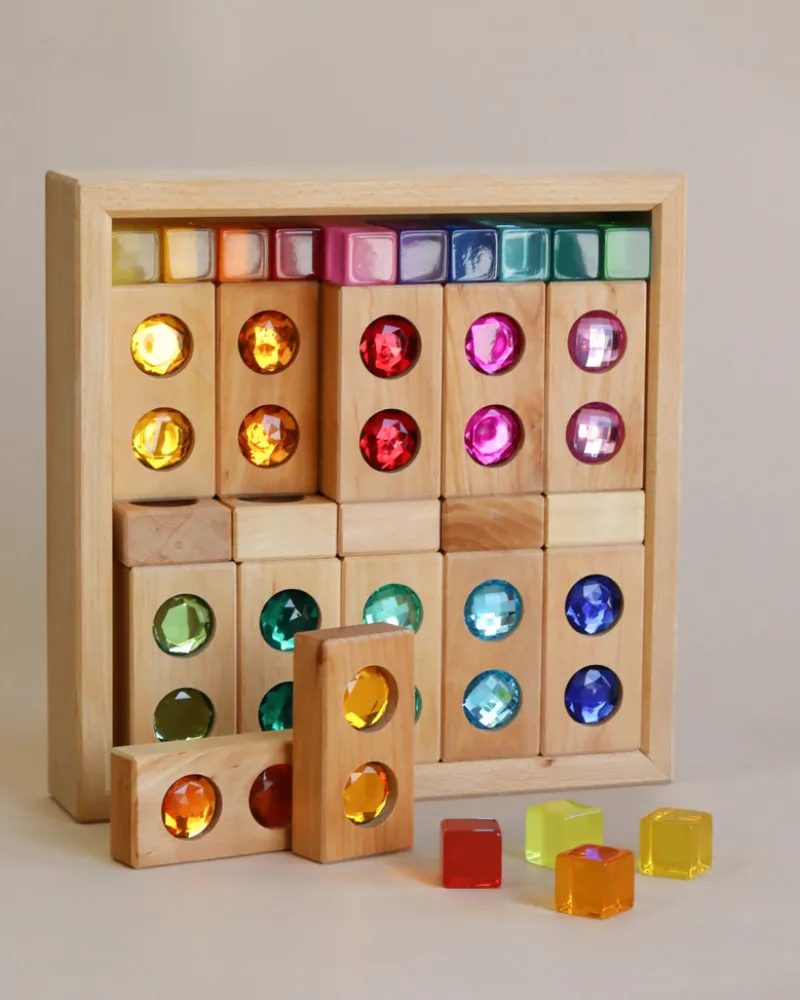 Gem Blocks with Lucent Cubes (45 pieces)>Bauspiel Clearance