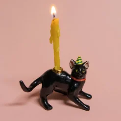 Black Cat Cake Topper>Camp Hollow Porcelain Animal Treasures New
