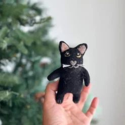 Black Cat Finger Puppet>Deer Harbour Design Online