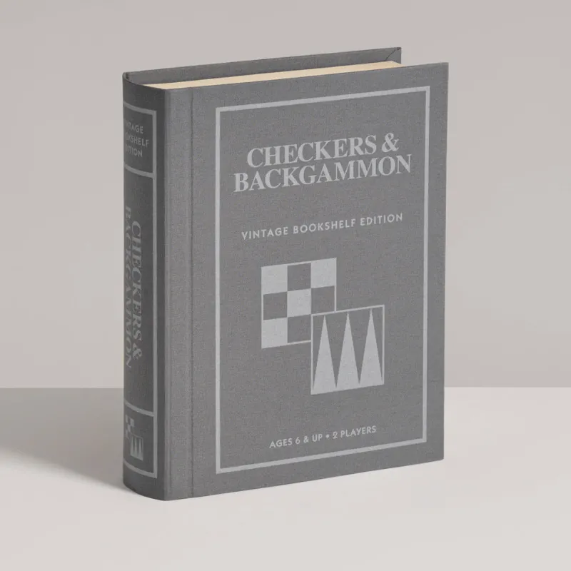 Board Game: Checkers & Backgammon Vintage Bookshelf Edition>WS Game Company Sale