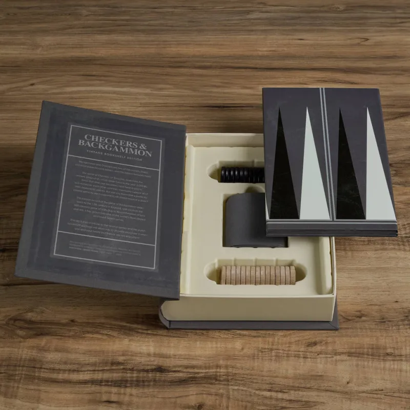 Board Game: Checkers & Backgammon Vintage Bookshelf Edition>WS Game Company Sale
