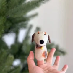 Calico Dog Finger Puppet>Deer Harbour Design Online