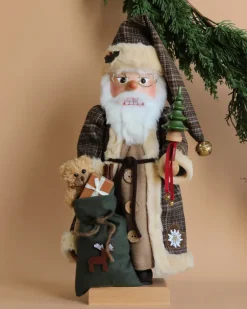 Collectible Wooden Nutcracker - Santa Claus in Brown Checkered Coat>Christian Ulbricht Discount