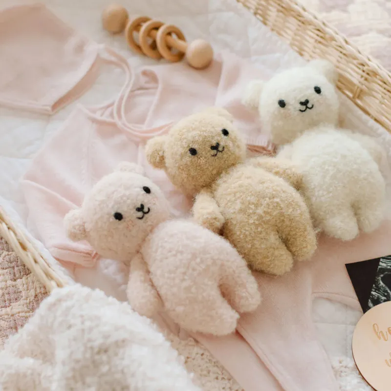 Baby Bouclé Bear - Ivory>Cuddle + Kind Hot