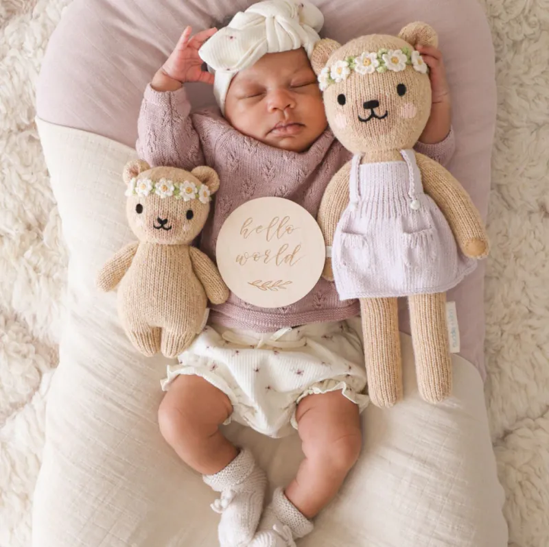 Baby Honey Bear, Ivory Floral>Cuddle + Kind Sale