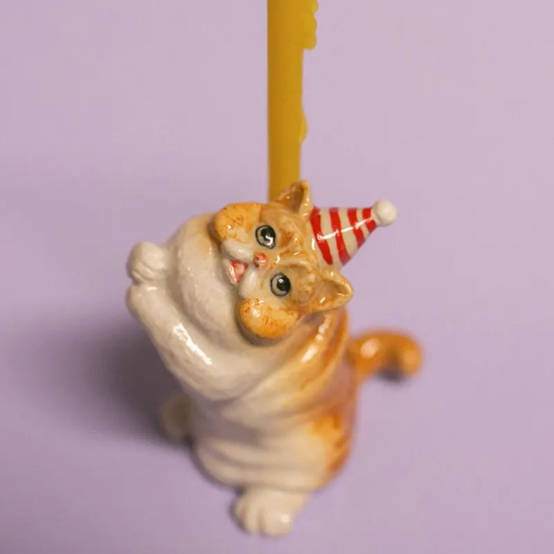Exotic Shorthair Cat Cake Topper>Camp Hollow Porcelain Animal Treasures Discount