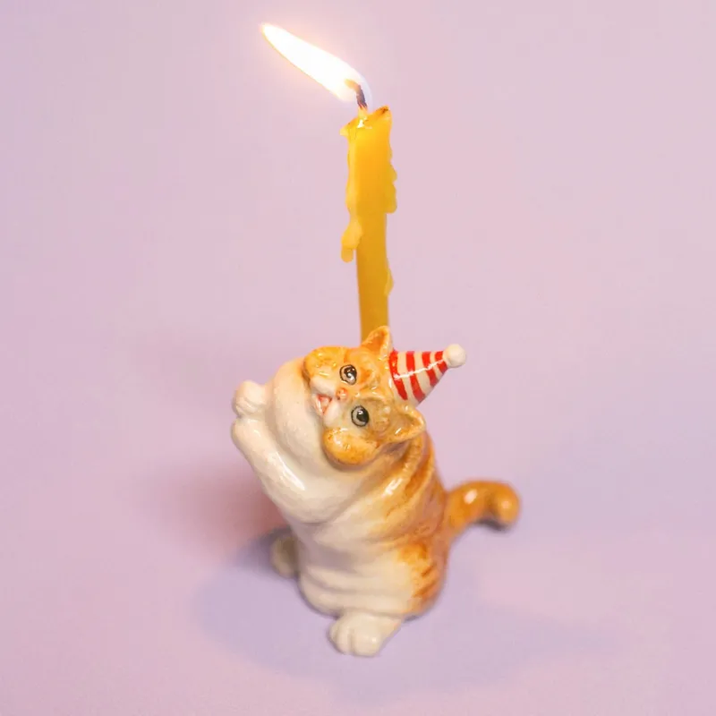 Exotic Shorthair Cat Cake Topper>Camp Hollow Porcelain Animal Treasures Discount