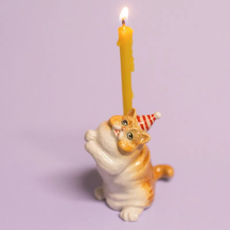 Exotic Shorthair Cat Cake Topper>Camp Hollow Porcelain Animal Treasures Discount