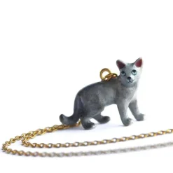 Grey Cat Necklace>Camp Hollow Clearance