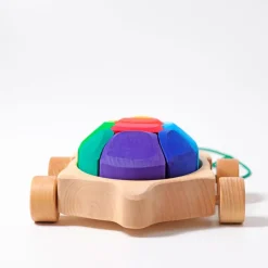 Grimm's Rainbow Turtle Pull-Toy and Building Blocks><noscript><img width=