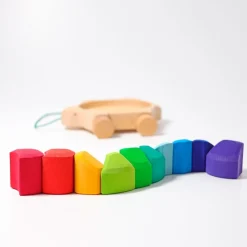 Grimm's Rainbow Turtle Pull-Toy and Building Blocks><noscript><img width=