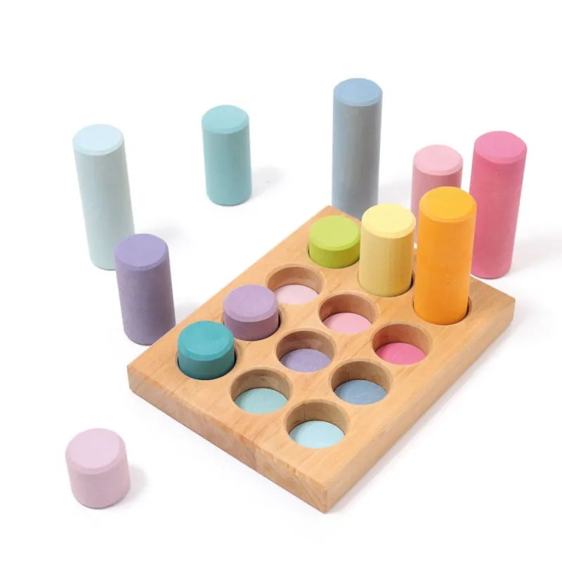 Grimm's Stacking Game Small Pastel Rollers>Grimms Fashion