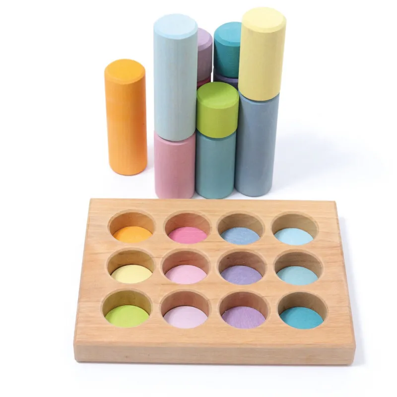 Grimm's Stacking Game Small Pastel Rollers>Grimms Fashion