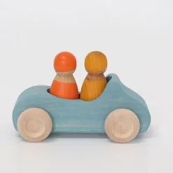 Grimm's Wooden Blue Convertible Car>Grimms Clearance