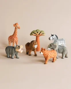 Hand Carved Wooden Giraffe><noscript><img width=