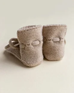 Handmade Merino Wool Booties - Sand><noscript><img width=