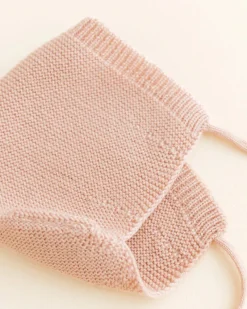 Handmade Merino Wool Newborn Bonnet - Apricot><noscript><img width=