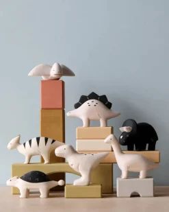 Handmade Tiny Wooden Dinosaurs - Triceratops><noscript><img width=