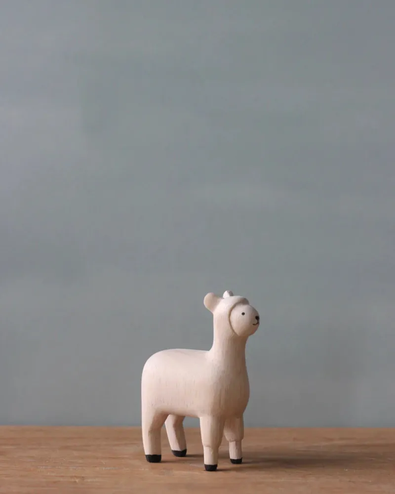 Handmade Tiny Wooden Farm Animals - Alpaca>T-Lab Hot