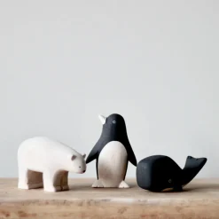 Handmade Tiny Wooden Penguin><noscript><img width=