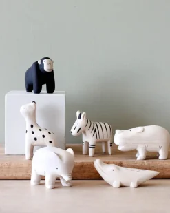 Handmade Tiny Wooden Safari Animals - Hippo><noscript><img width=