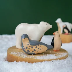 Handmade Wooden Arctic Wolf><noscript><img width=