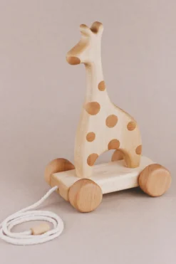 Handmade Wooden Giraffe Pull Toy><noscript><img width=