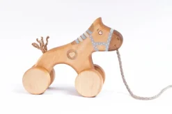 Handmade Wooden Horse Pull Toy | Blue></noscript>Friendly toys Online