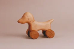 Handmade Wooden Mini Dog Push Toy>Tateplota Sale