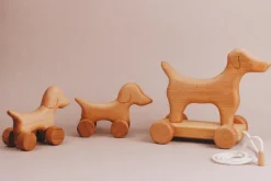 Handmade Wooden Mini Dog Push Toy><noscript><img width=
