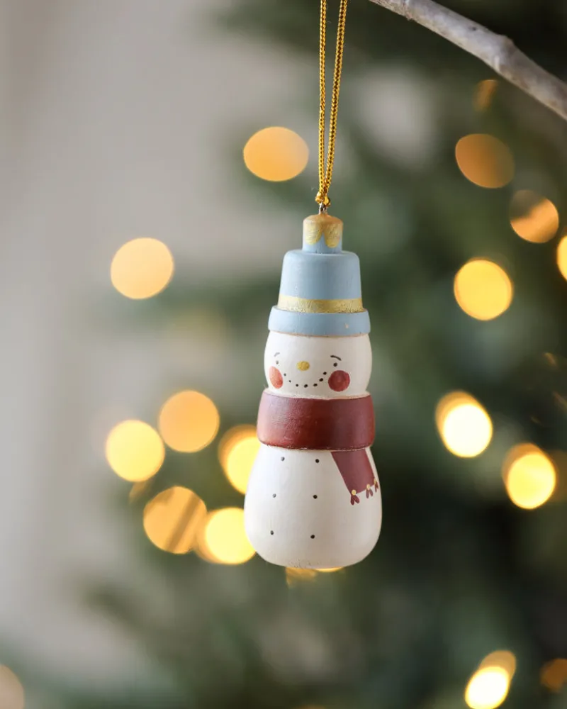 Handmade Wooden Snowman Ornament>Gnezdo Hot