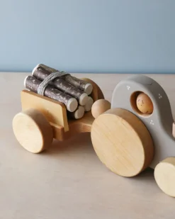 Handmade Wooden Tractor><noscript><img width=