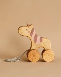 Handmade Wooden Unicorn Pull Toy>Friendly toys Sale