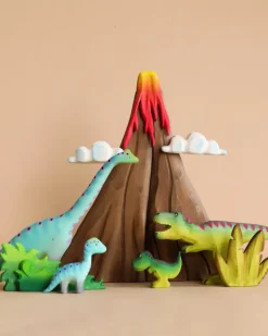Handmade Wooden Volcano & Dinosaurs Set>Bumbu Toys Hot