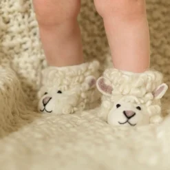 Handmade Wool Sheep Slippers><noscript><img width=