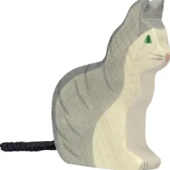 Sitting Gray Cat><noscript><img width=