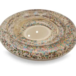 Inflatable Baby Swim Ring - Transparent Confetti Hearts><noscript><img width=