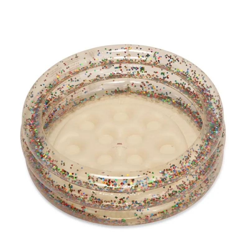 Inflatable Mini Pool - Transparent Confetti Hearts>Konges Sløjd New