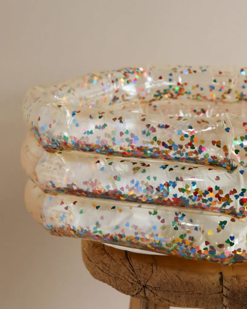 Inflatable Mini Pool - Transparent Confetti Hearts>Konges Sløjd New