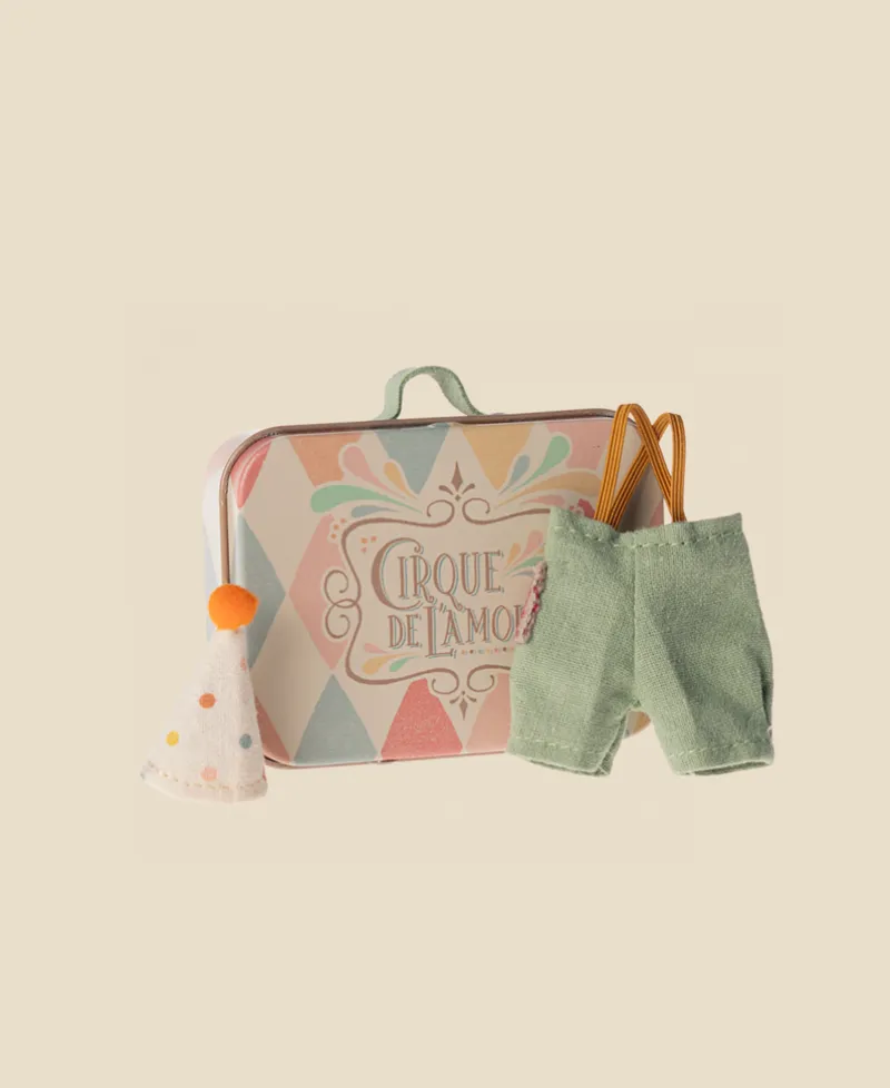Clown Clothes In Suitcase, Little Brother Mouse>Maileg Sale