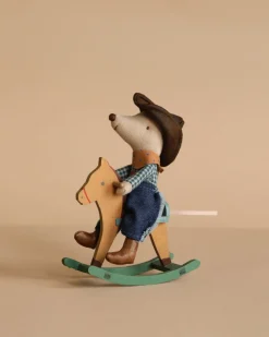 Cowboy Mouse On Rocking Horse, Little brother>Maileg Clearance