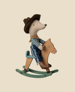 Cowboy Mouse On Rocking Horse, Little brother>Maileg Clearance