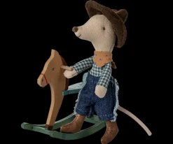 Cowboy Mouse On Rocking Horse, Little brother><noscript><img width=