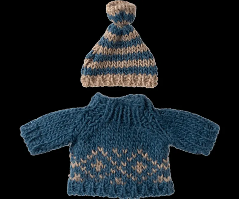 Extra Clothing: Knitted Sweater And Hat for Dad Mouse>Maileg Hot