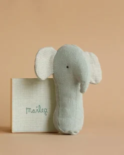 Lullaby Friend Rattles, Elephant - Light Dusty Blue>Maileg Outlet