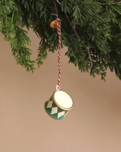 Metal Ornament, Small Drum - Dark Green>Maileg Outlet