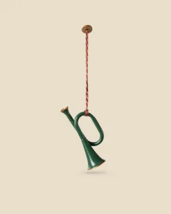 Metal ornament, Trumpet - Dark Green>Maileg New