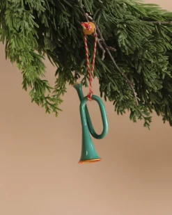Metal ornament, Trumpet - Dark Green>Maileg New